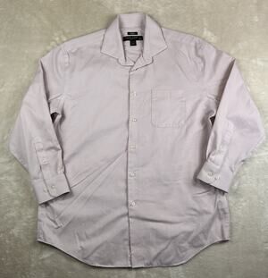 Pronto Uomo Long Sleeve Shirt Mens 16.5 32/33 Classic Fit Non Iron Check Button